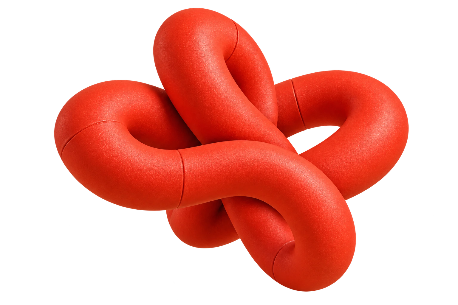 Abstract inflated red knot sculpture
